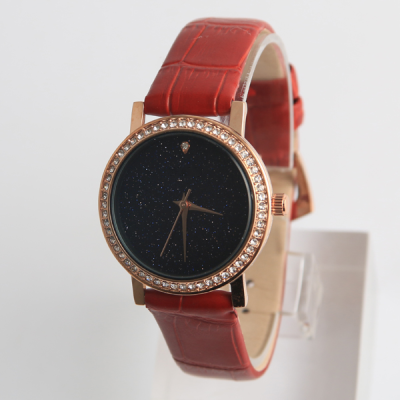 Wholesales Ladies Watch Passionate Red Leather Strap Watch OEM Quartz Watch for Women