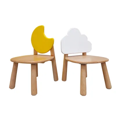 Montessori Wood Material Kids School Classroom Furniture Moon and Cloud Chairs School Furniture for Kids