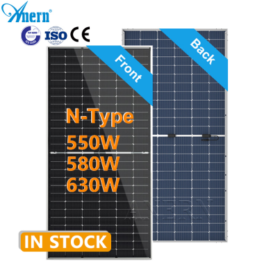 Anern Solar Panels 540w 580 Watt Solar Panel Vertical Mounting