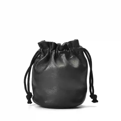 Custom Logo Print Genuine Leather Drawstring Bag Gift Package with Pouch Collection for Necklace Jewelry Premium Jewelry Cases
