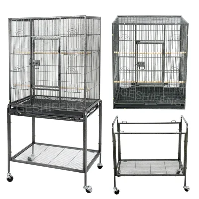 Large Wrought Iron Corner Parrot Aviary Bird Cage Removable Luxury and Comfortable Bird Cage Large