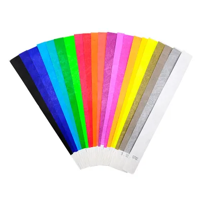 Baobi Factory Cheap Waterproof Custom Logo Printed Paper Wrist Bands Paper Hand Wristbands for Event with Logo Custom