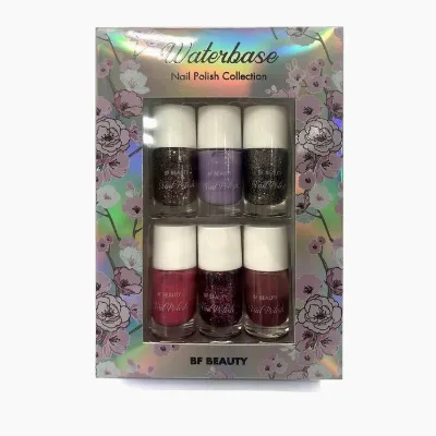 Holographic Paper 6 Circle Bottle Pack Women Girls Private Label Nail Polish Regular Permanent Drying UV Gel Nail Polish