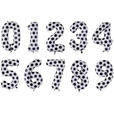 New 40 Inch Football Pattern 0-9 Number Foil Balloon Sports Themed Birthday Party Event Decor