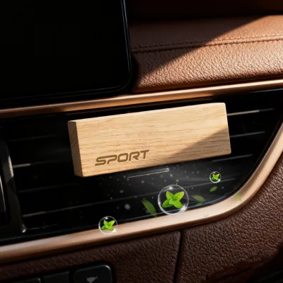 Luxury Car Interior Upgrade Durable Aluminum Wood Scent Dispenser Chrome Vent Holder Refills Perfect Car Gifts