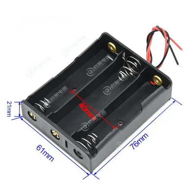 18650 Button Battery Holder 11.1V 3 Slots Cell Battery Holder Without Cover and Switch