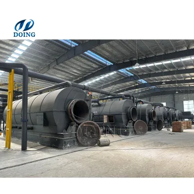 Economic batch Type pyrolysis Plant with four steps Cooling system to Ensure high Oil yeild