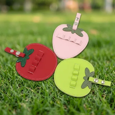 Creative Fruit Shaped Golf Tee Carrier Portable Hanging PU Leather Golf Tee Holder Decorative Golf Ornament Gift for Golf Lovers