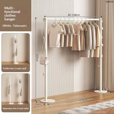 Manufacturers Folding Telescopic Metal Clothes Rack Foldable Hat Coat Stand Floor-Standing Minimalist Modern Home Balcony