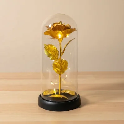 Flashing Gold Foil Rose Forever Artificial Led Light up Flowers Bouquet Gift for Mother's Day Thanksgiving Valentine's Day