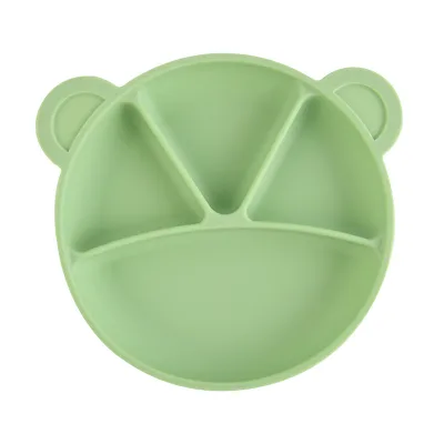 Wholesale Hot Sales Creative Silicone Baby Feeding Set Customized Training Kids Compartments Dishes Plates
