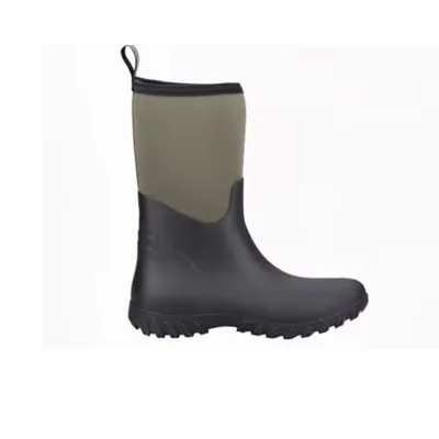 Waterproof Calf High Wellingtons Unisex Green Rain Boots