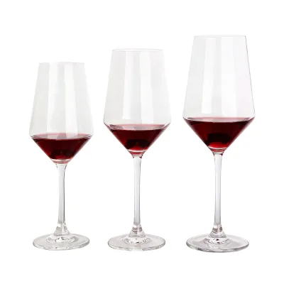 Nordic Style 4-Piece Stem Wine Glass Set 350ml 440ml 540ml Multi-Purpose Clear Glass Cups Custom Logo Available for Bulk Orders