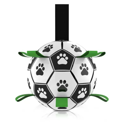 Original Factory on Stock Dropshipping Classic Toys Interactive Dog Football Soccer Ball With Tab for Medium and Large Dog
