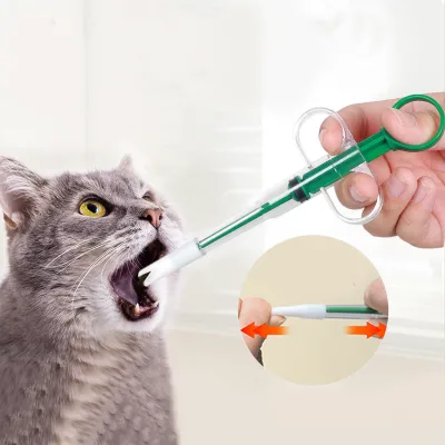 Collapsible Dog Cat Pet Medicine Water Milk Calcium Tablet Feeder Durable Syringe Shape Feeder Soft Rubber Head Supplies Medizin