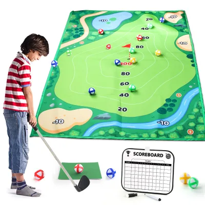 Cross-border Bestseller Thickened Polyester Golf Pad Play Mat Set for Kids 0-24 Months Golf Clubs Indoor/Outdoor Sports