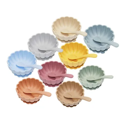 OEM ODM Cute Food Grade Silicone Anti-Scald Heat-Resistant BPA Free Baby Training Feeding Bowl Set for Kids