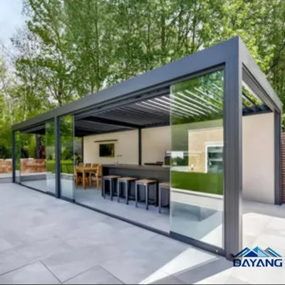 Stylish Automatic Retractable Aluminum Motorized Gazebo for Luxury Residence