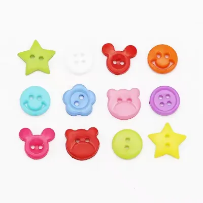 DIY Buttons 2 Hole Star Shaped Plastic Resin Button for Children Clothing
