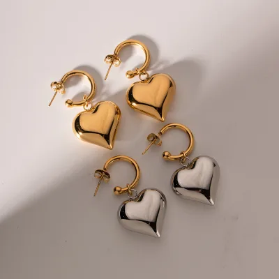 Classic and High-end Heart-shaped Stainless Steel Earrings