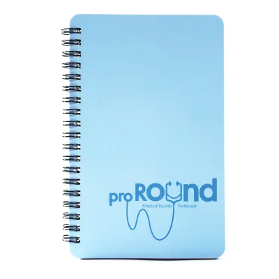 Customized Portable Spiral Bound A5 Lined Glossy Lamination 80g Offset Paper Medical Rounds Notebook Doctors Nurses Clinics