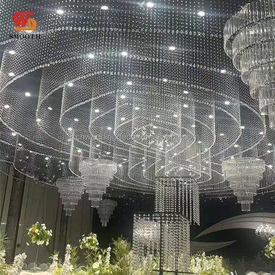 SMOOTH Crystal Beads Strings Decorations Hanging Crystal Garland Curtain for Wedding Road Lead Centerpiece Doorway Diamond