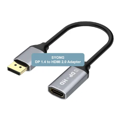 SYONG Factory OEM 4K*2K DP Displayport 1.4 Male to HDMI 2.0 Female Hembra 0.2m Cable Adapter 4K DP to HDMI Converter