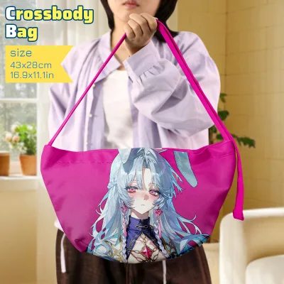 Personalized Anime Print Dumpling Bag Crossbody Shoulder Bag for Women Manga Collectors and Daily Stationery