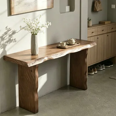 TEAK CONSOLE TABLE TEAK ROOT LEGS