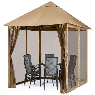 10x10FT Lawn,Garden,Backyard and Deck Outdoor Gazebo Shelter Mosquito Net Shelter Patio Gazebo Canopy