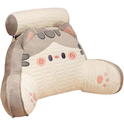 Modern New Hugging Cat Large Back Waist Support Pillow Soft Pack Dormitory Bed Memory Foam Filling Solid 200TC for Phone Reading