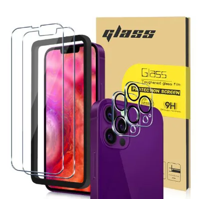 360 Degree Phone Full Protection Set for iPhone 13 Pro Clear 3D Screen Protector Camera Lens Protector Easy Installation Frame