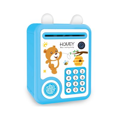 Cute Animal Pattern Automatic Roll Money Fingerprint Password Piggy Bank Kid's Electronic Box Security Piggy Bank Made Plastic