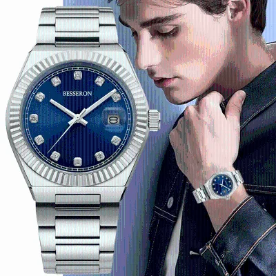 Custom Logo Luxury Automatic Mechanical Watch for Men Waterproof Reloj Automatico with Diamond Miyota Movement 22mm Leather Band