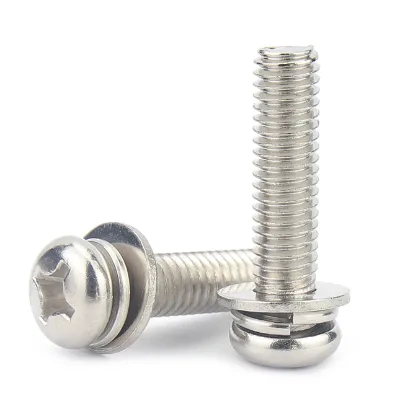 China Custom Fasteners DIN 1440 Metal Stainless Steel Flat Bolts Washer Sems Screw