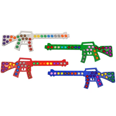 2022 Decompression Boy Large Luminous Sub Machine Gun Game Bubble Popper Pop Push Led Gun Fidget Toys