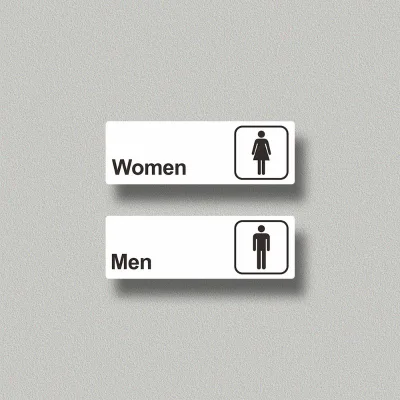 Specific Restroom Signs, Clear "Men & Women" Toilet Sign, High - Contrast Washroom Plaques for Offices, Hotels, Public Buildings