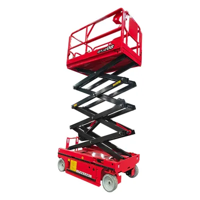 CE Certified Self-propelled Aerial Work Platform, 8 Meters, with Foldable Guardrails for Easy Transportation