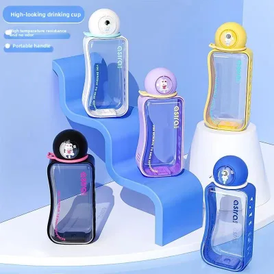 Summer New Style High Appearance Level Plastic Cups Portable Cute Kids Water Bottle Outdoor Large Capacity Outdoor Sport Bottle
