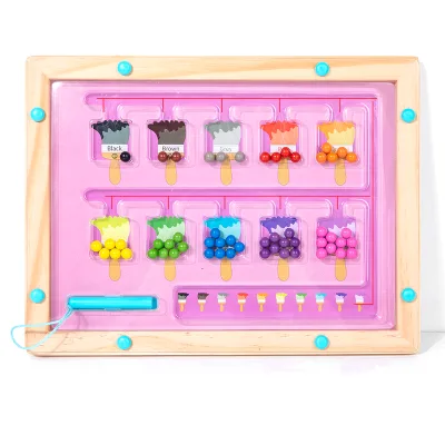 Montessori Educational Bead Maze New Arrivals Wooden Educational Puzzle with  Colors for Playing Packaged in Box