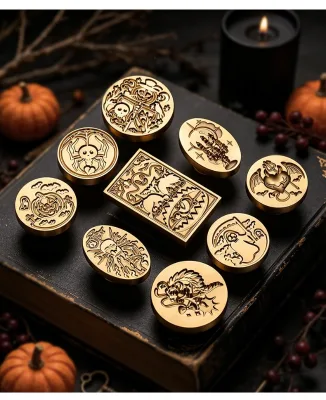 Wax Seal Custom Engraving Relief-Style Irregular-Shaped Stamp Head Copper Tip Multi-Layered Options Various Sizes Logo Engraving