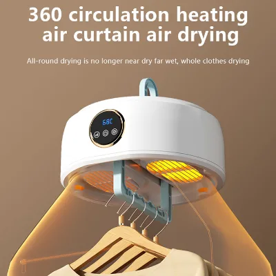 Portable Laundry Dryers Remote Control Portable Clothes Dryer Foldable Electric Drying Machine With Dry Bag