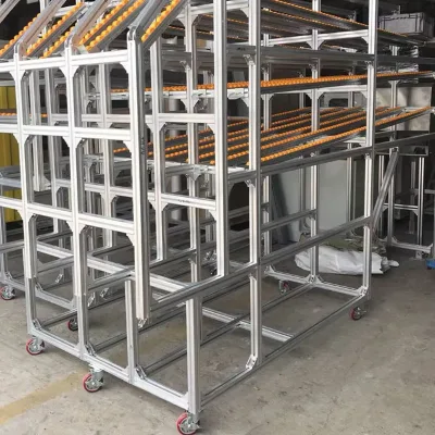 Storeroom Heavy Duty Aluminum/Plastic Carton Flow Shelving Rack with T-Slot Framing Corrosion Protection 1500kg Load Capacity