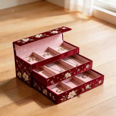 Luxury Velvet Jewelry Organizer Elegant Ancient Jewelry Cases Multi-function for Travel