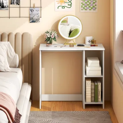 Bien High Quality Home Office Desk for Small Space, Study Writing Desk with 2 Compartments for Bedroom
