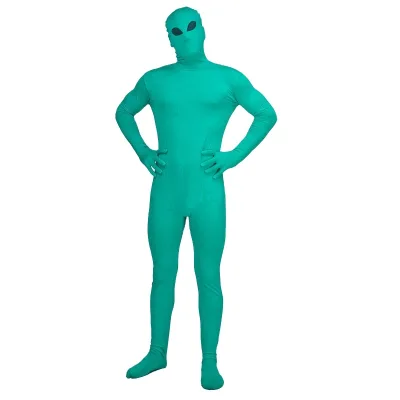 Funny Halloween Party Mysterious Alien Body Suit Costume Fancy Halloween Green Alien Costume