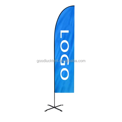 Wholesale Outdoor Teardrop Flag Banner Stand Flying Beach Flag Advertising Exhibition Event Aluminum Digital Printing