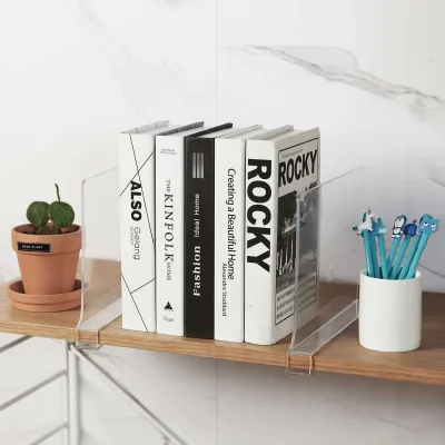 Adjustable Width Transparent Closet Organization Shelves Supermarket Supplies Partition Bathroom Shelf Dividers Closet Bathroom
