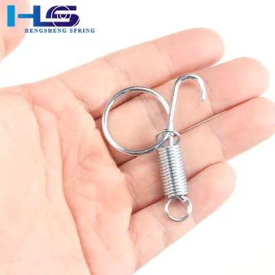 Hengsheng Round Hook Extension Metal Finger Spring Lock Hook for Pet Fixing Rabbit Pet Cage Spring