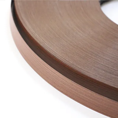 Decorative Flexible Wood Grain Furniture Desk Cabinet 0.6mm 0.8mm 1mm PVC Edge Banding Tape